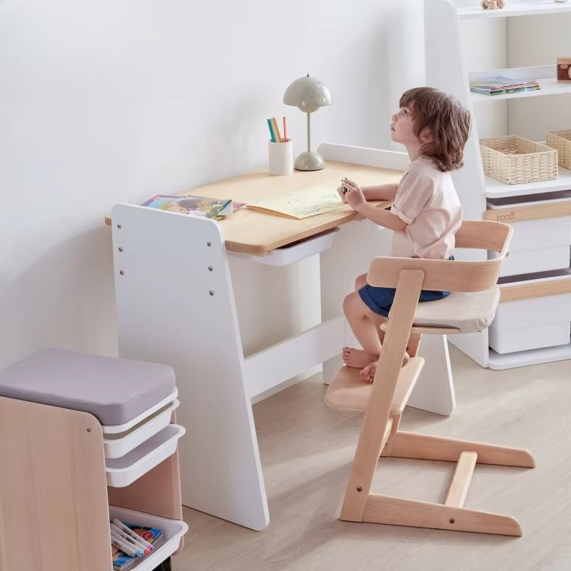 Baby Food Chair - Düzgün Ahşap Bebek Mama Sandalyesi Ayarlanabilir