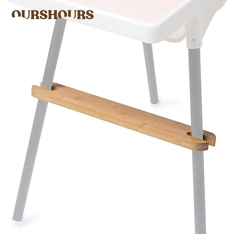 Baby Food Chair - Yüksek bebek sandalyesi Footrest Doğal Bambu