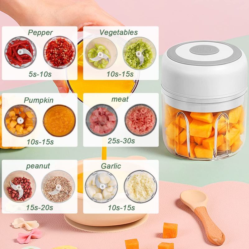 250ML elektrikli sarımsak deği - Baby Food Masher incelemesi ve fiyatı